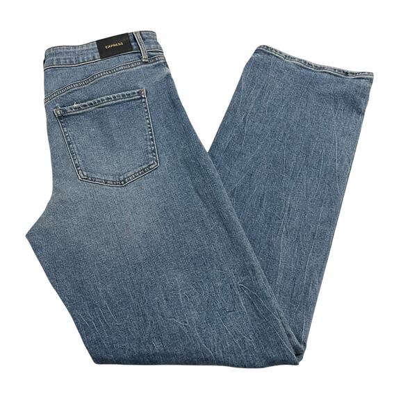 Express Conscious Edit Jeans Size 12 Long Relaxed Straight Low Rise Button Fly - Picture 11 of 16